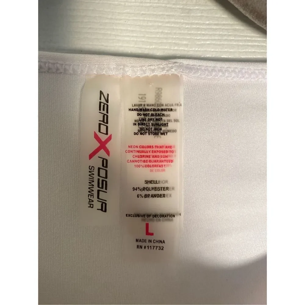 Zeroxposur women’s swimwear rash, guard, sun protection, 1/4 zip top size large